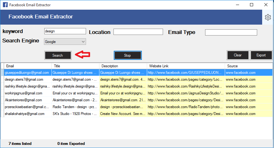 Facebook Email Scraping Tool - 1